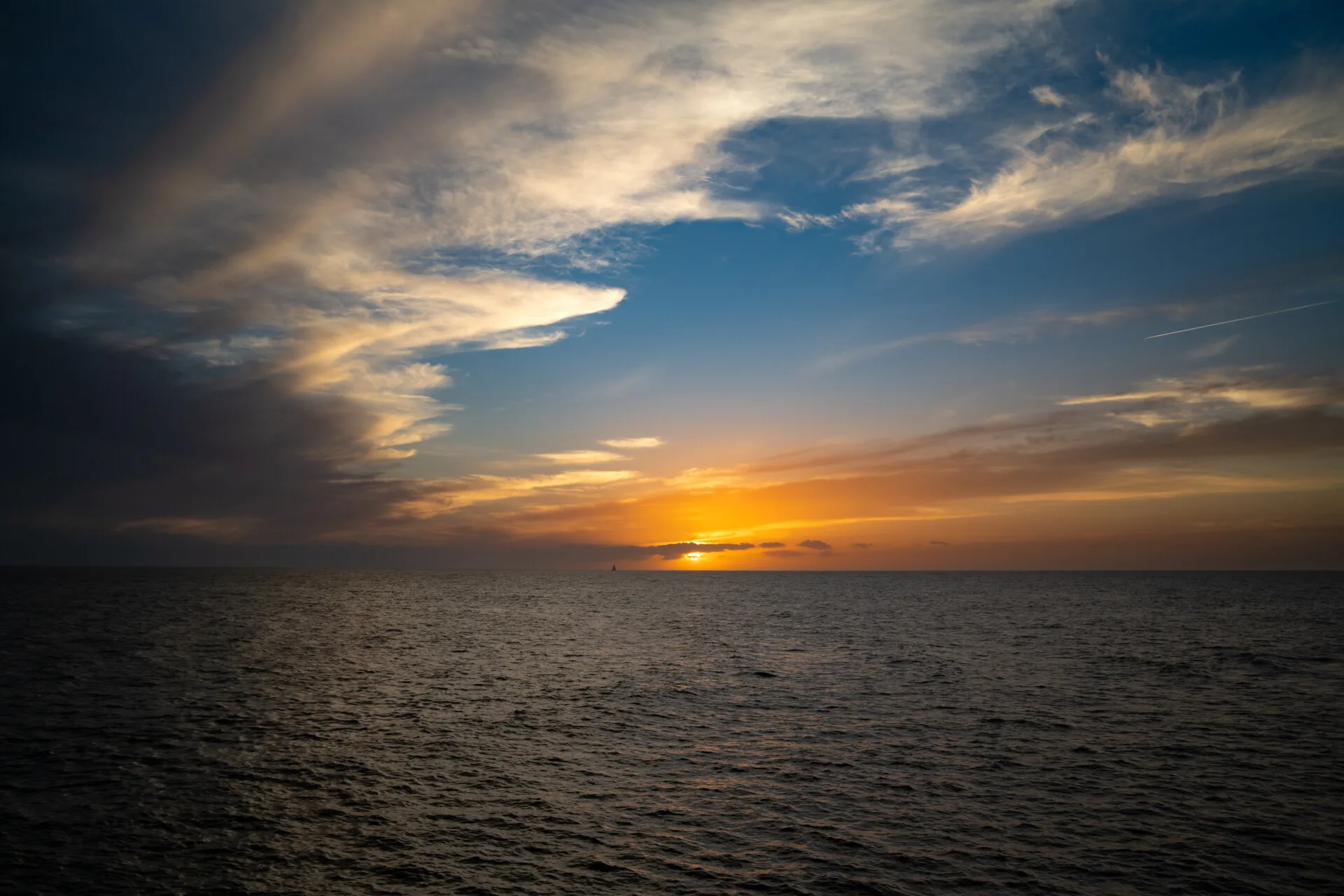 Sunset over the ocean