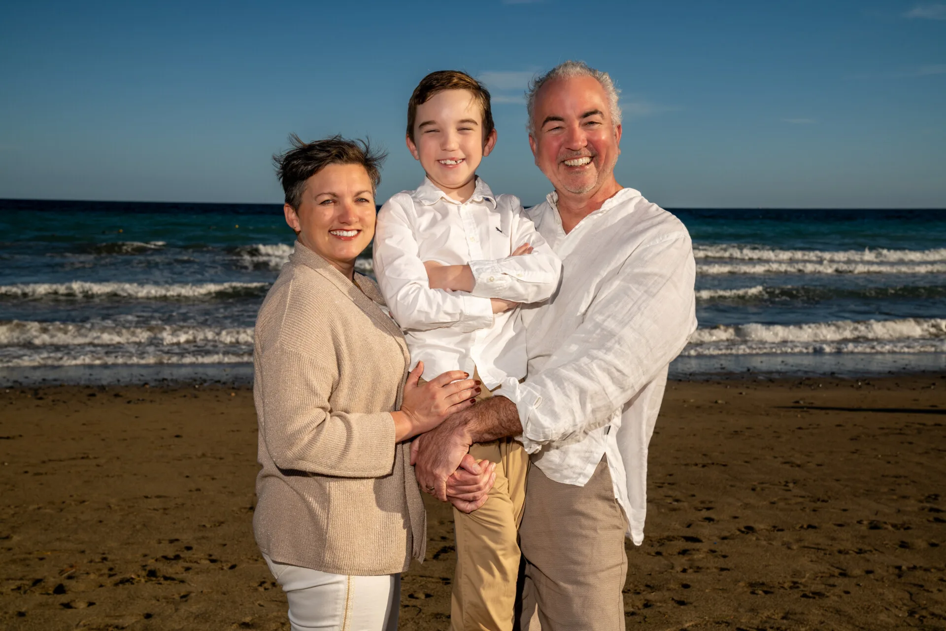 Family portrait on beach