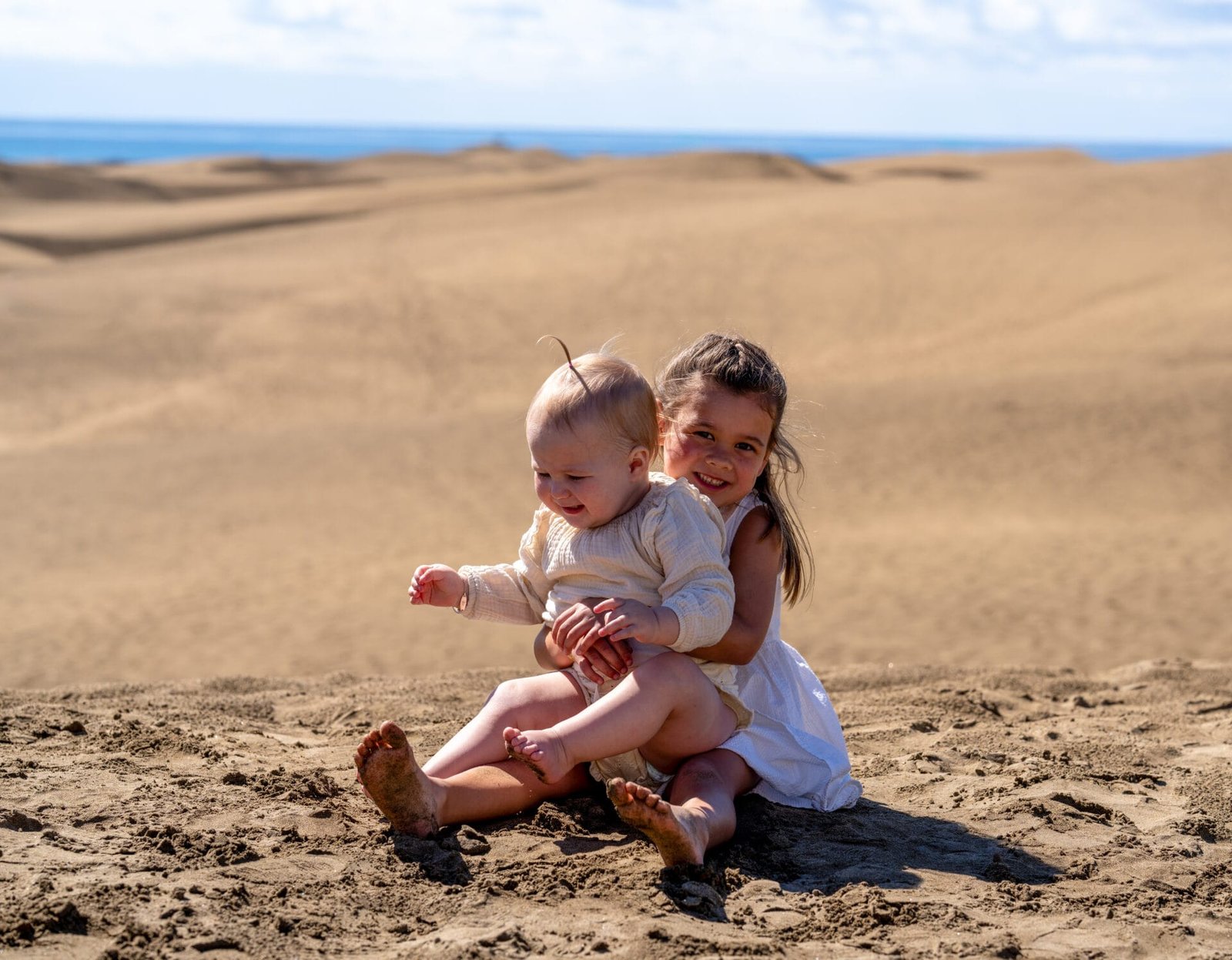 Two girls on the dunes Gran Canaria