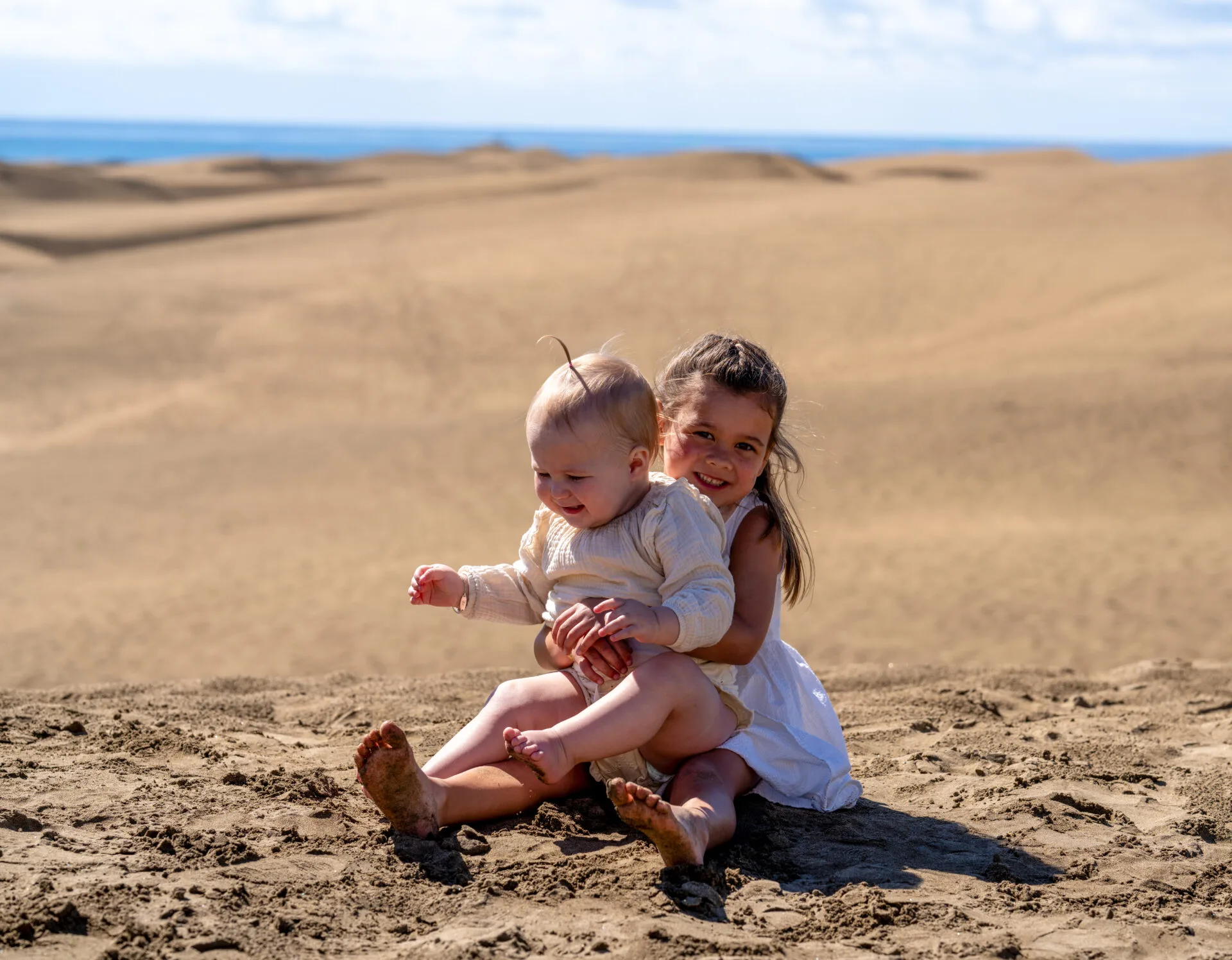 Two girls on the dunes Gran Canaria