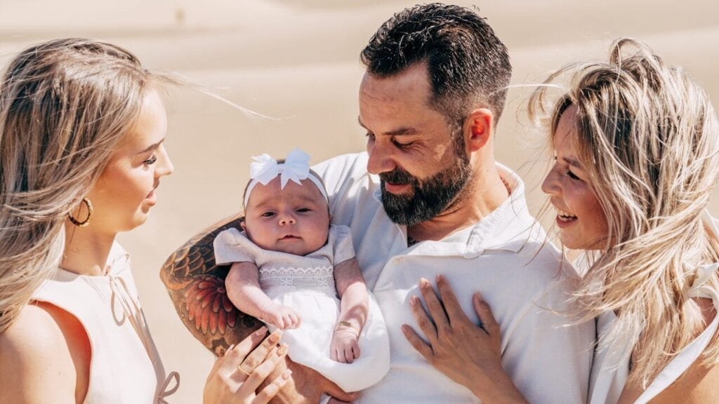 Family photoshoot with newborn baby in Maspalomas