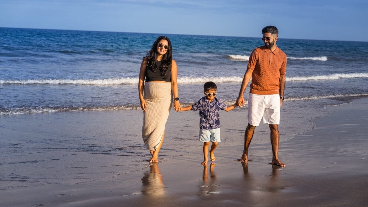 Family photoshoot Playa del Inglés beach sunset