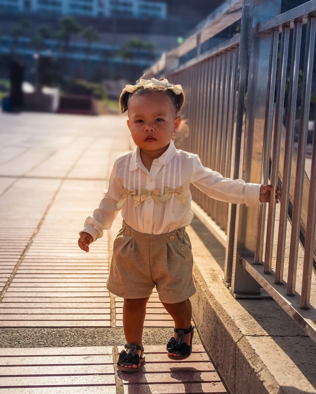 Toddler on walkway Gran Canaria