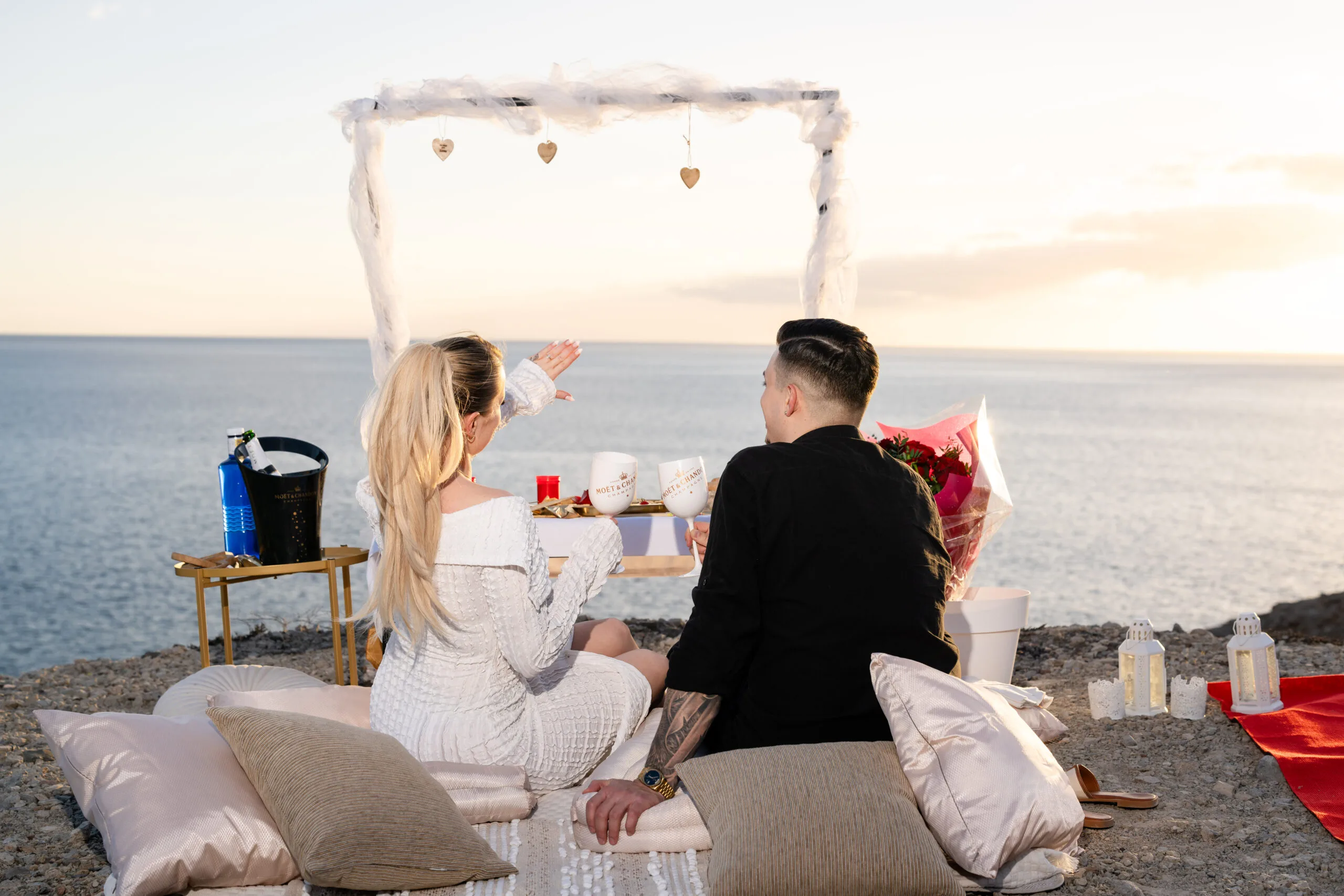 Romantic picnic golden hour Gran Canaria