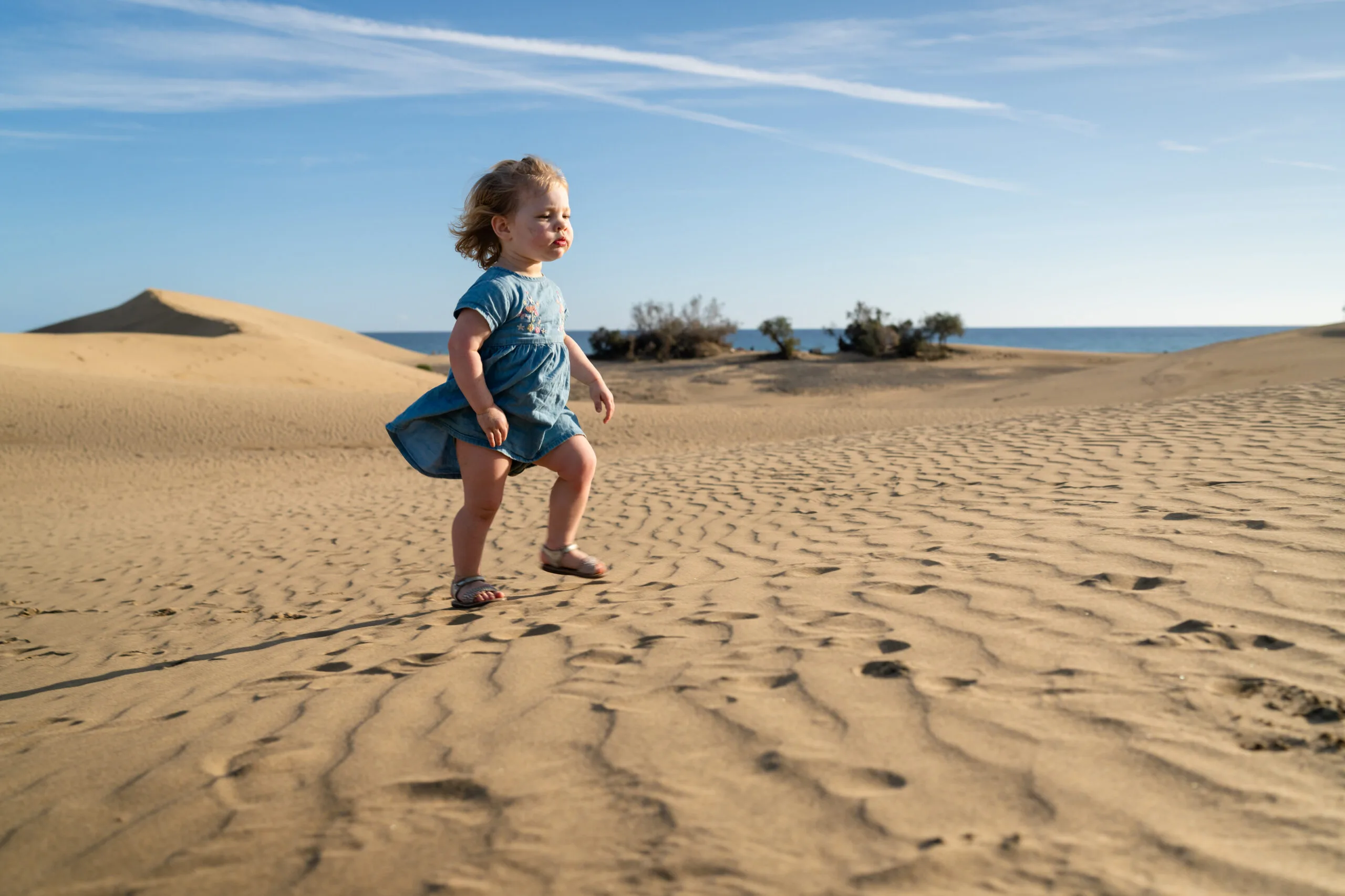 Toddler on Maspalomas Dunes Gran Canaria