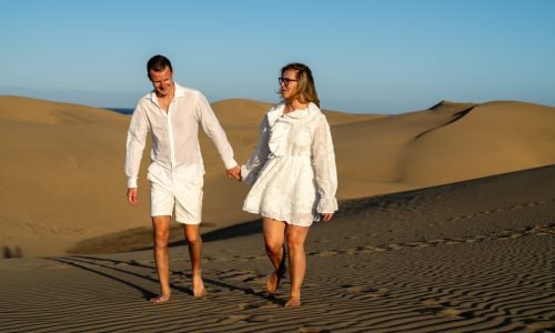 Romantisches Fotoshooting in den Dünen von Maspalomas