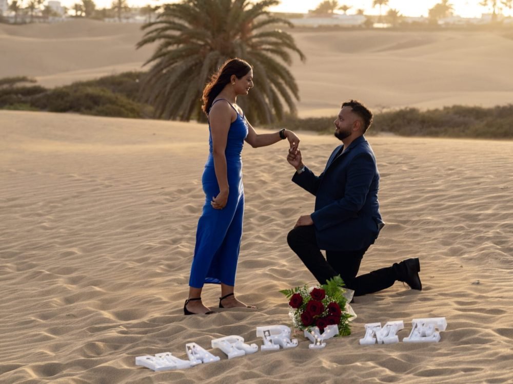 Proposal photoshoot at playa del ingles